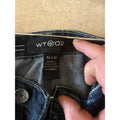 WT02 Moto Biker Jeans Men's Size 30x30 Blue Skinny Stretch Distressed Ribbed