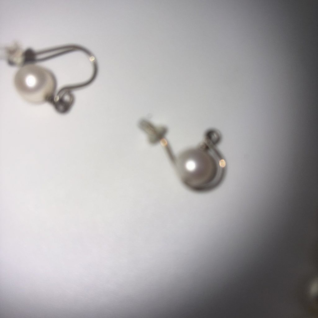Natural MING Pearl Necklace Earring Set12mm Metallic Luster 935 Argentium Silver