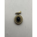 Vintage Signed AVON Gold Tone Cabochon Faux Pearl Pendant ONLY