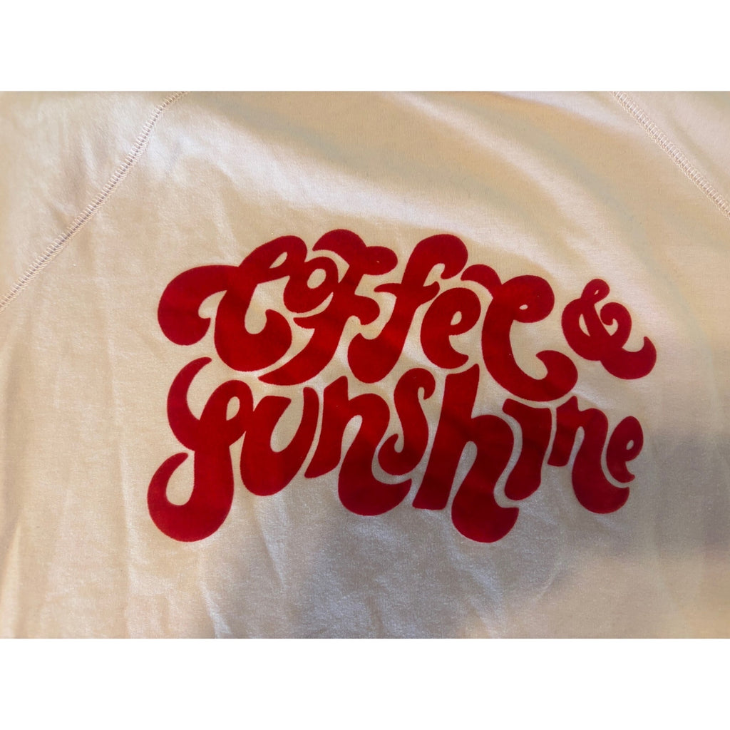 Wildfox Coffee & Sunshine Women's Sweatshirt, M, Cream with Red