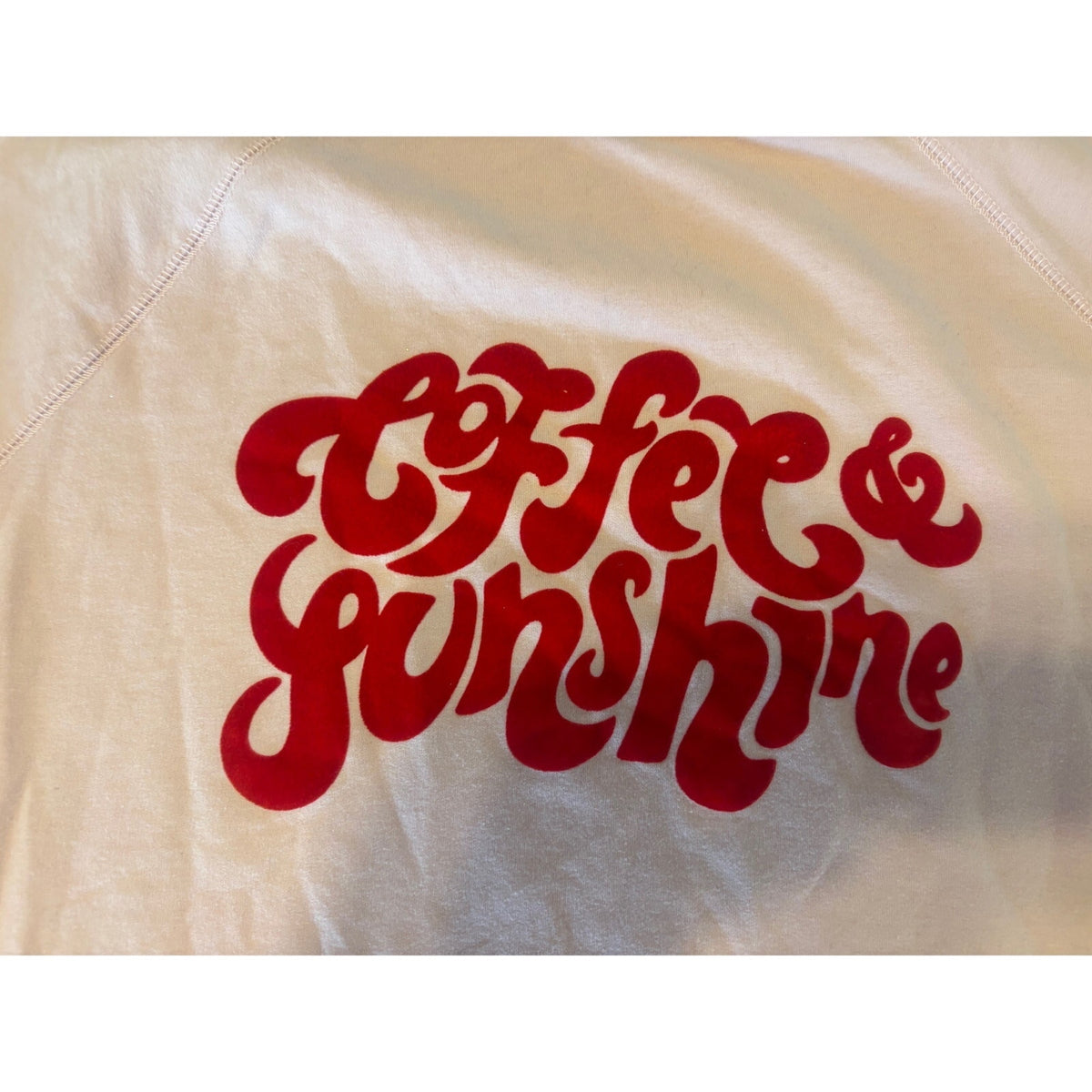 Wildfox Coffee & Sunshine Women's Sweatshirt, M, Cream with Red