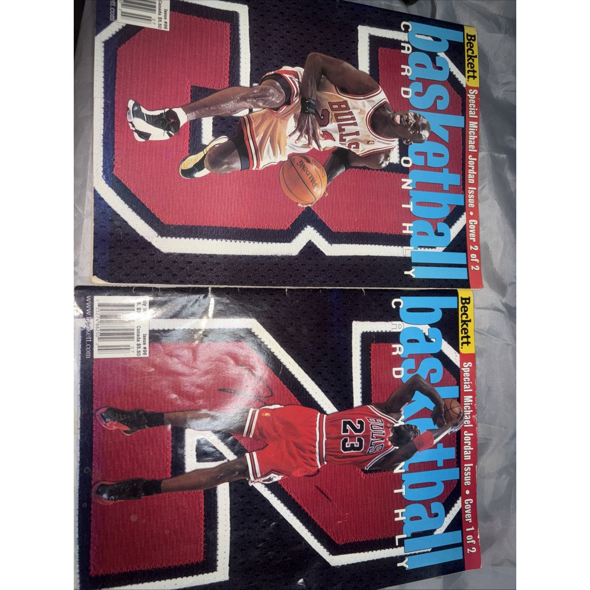2x Lot July 1998 Beckett Basketball Magazine Michael Jordan Cover 1&2 Issue #96