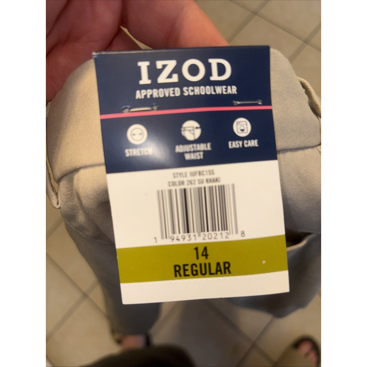 Izod Approved School Wear Khaki Color 262 Size 14 Regular