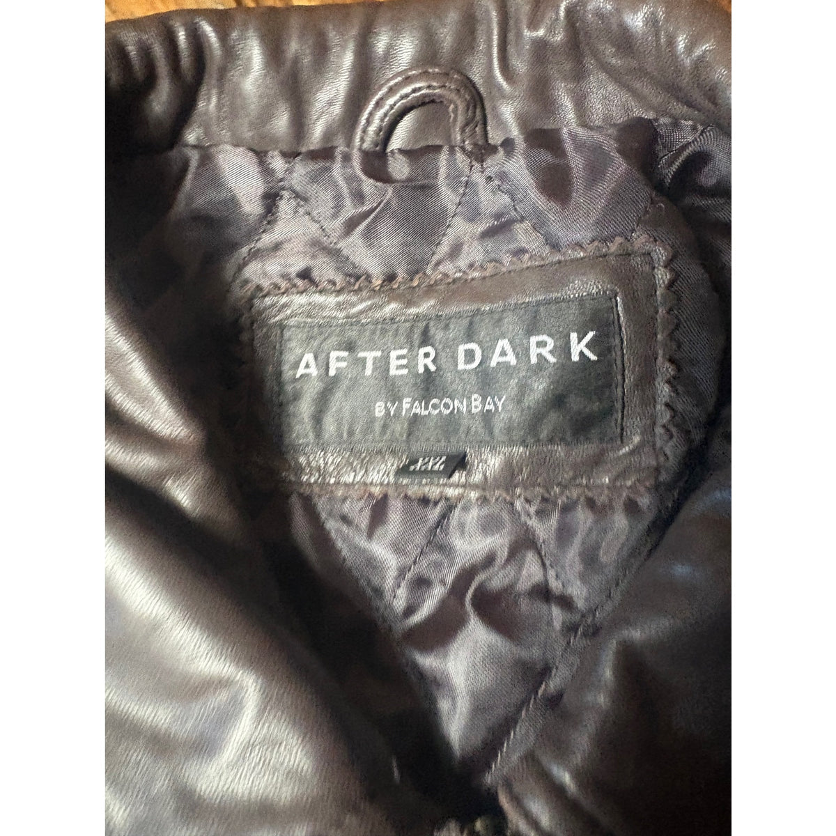 AFTER DARK Falcon Bay Leather Jacket Men’s XXL Black Brown Quilted Casual