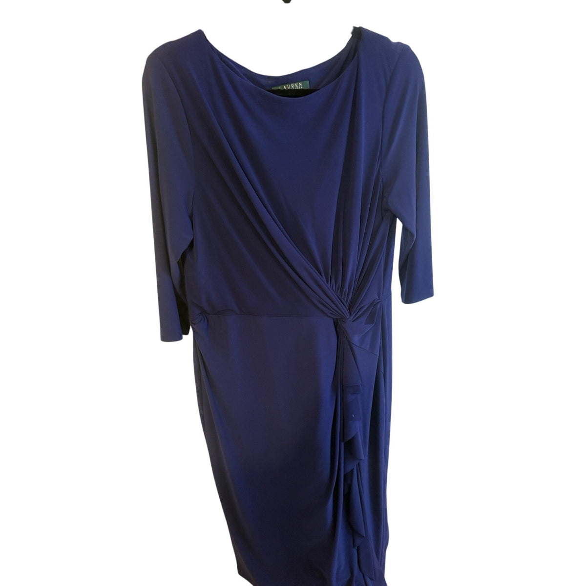 Lauren Ralph Lauren Midi Dress Size 18 Front Twist Blue Wear To Work