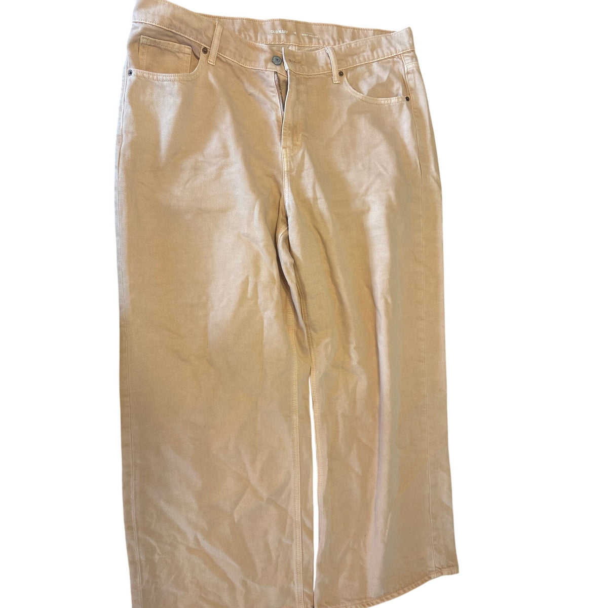 Old Navy Women's Baggy Wide Leg Pants Beige 16 Regular