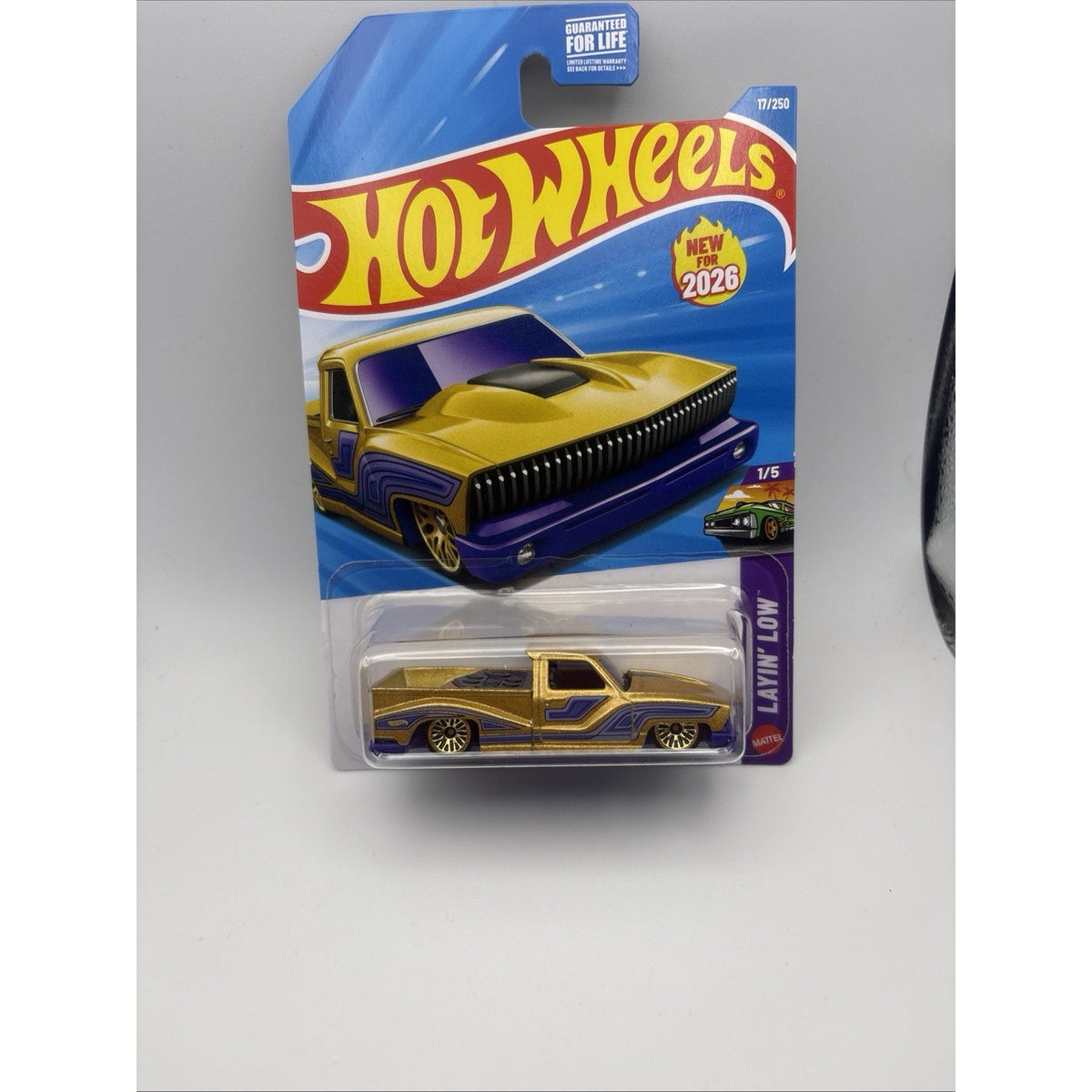 Hot Wheels Lay'n Low Bounce'n Bass 2026 1:64 Gold/Purple Diecast Pickup Unopened