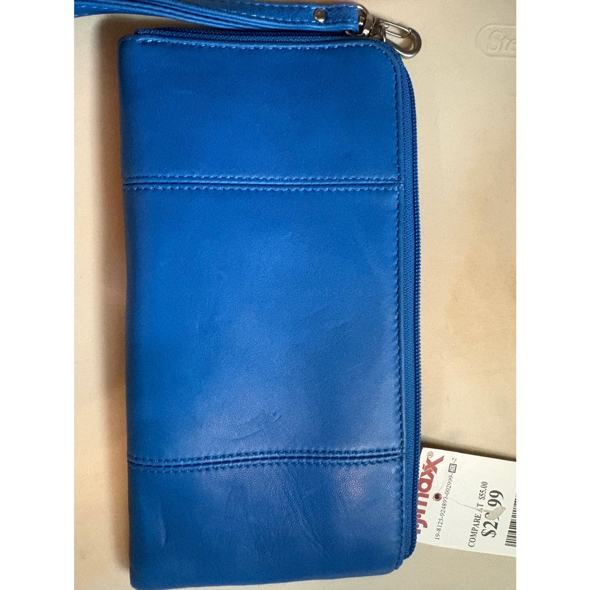 Ellington Leather Wristlet Wallet for Women, Blue & Black, New