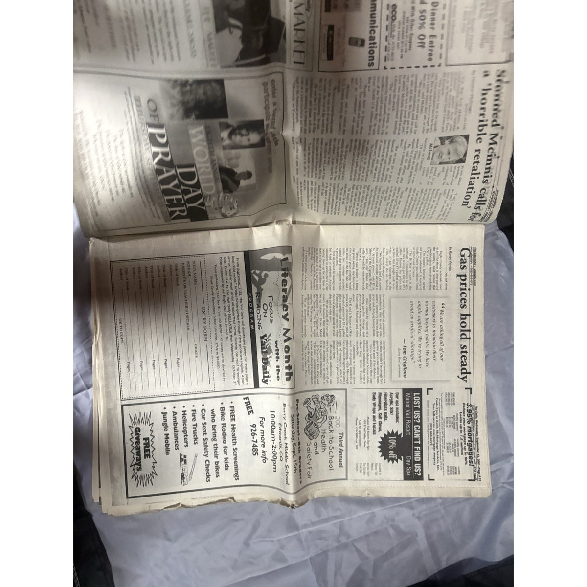 Vail Daily “Tuesday Terror” Newspaper 9/12/2001 9/11 Coverage A1–B11 Complete