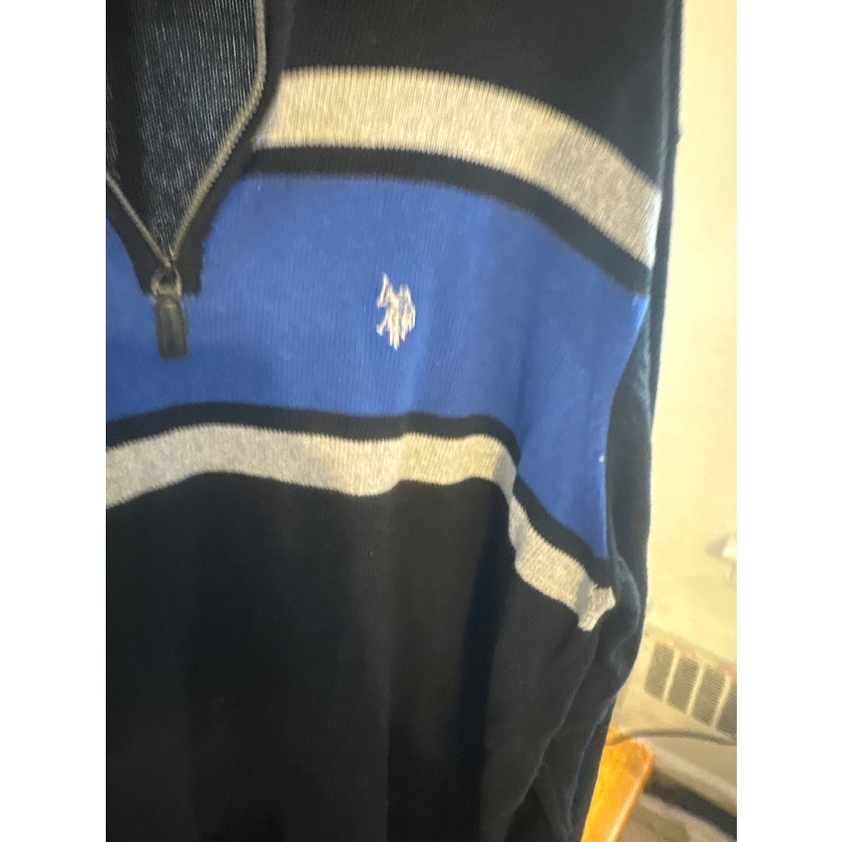 U.S. POLO ASSN. Men's Striped Quarter-Zip Sweater