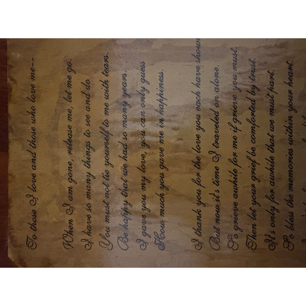 Wooden Plaque Memorial Wall Art Unisex Brown Black Rustic Sentimental