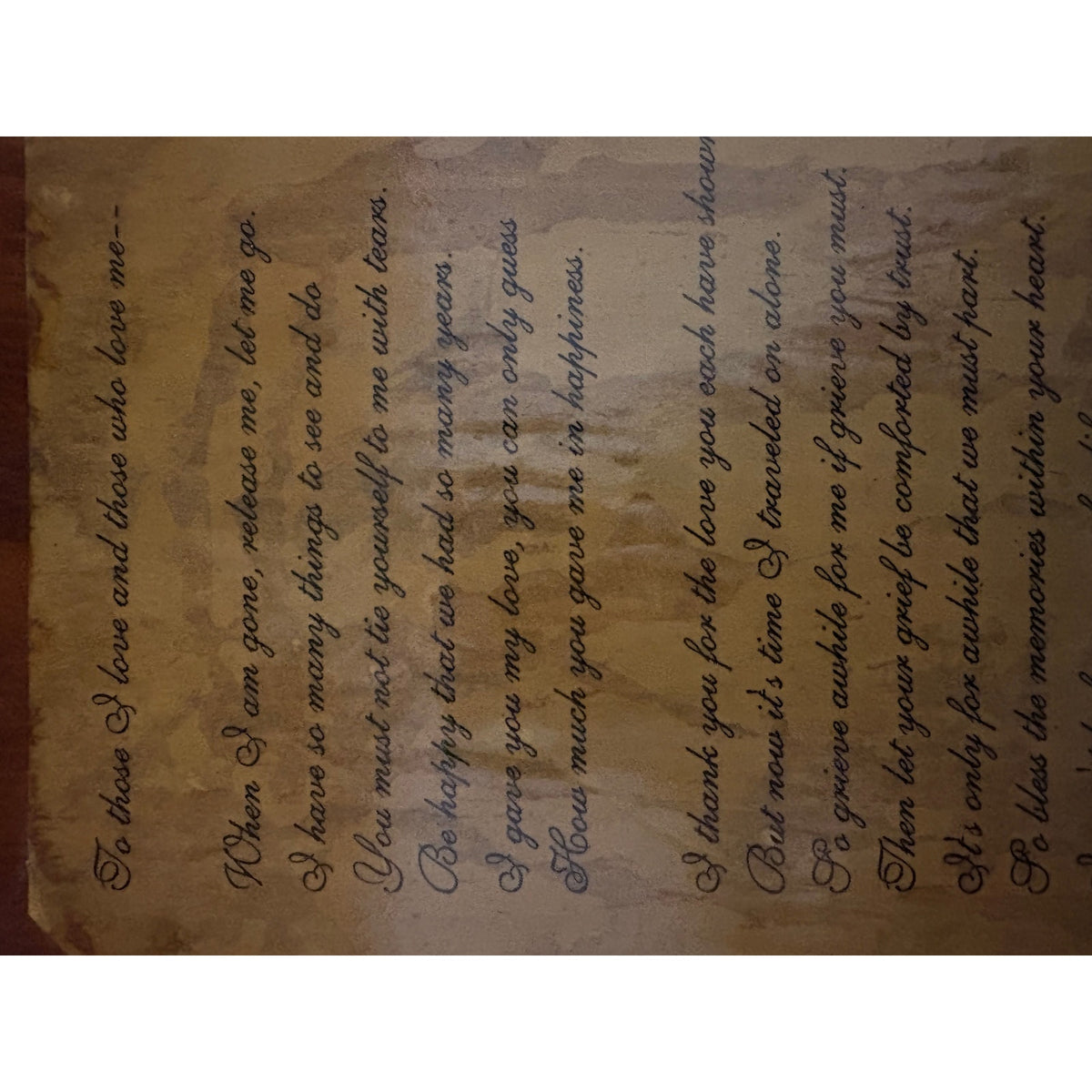 Wooden Plaque Memorial Wall Art Unisex Brown Black Rustic Sentimental
