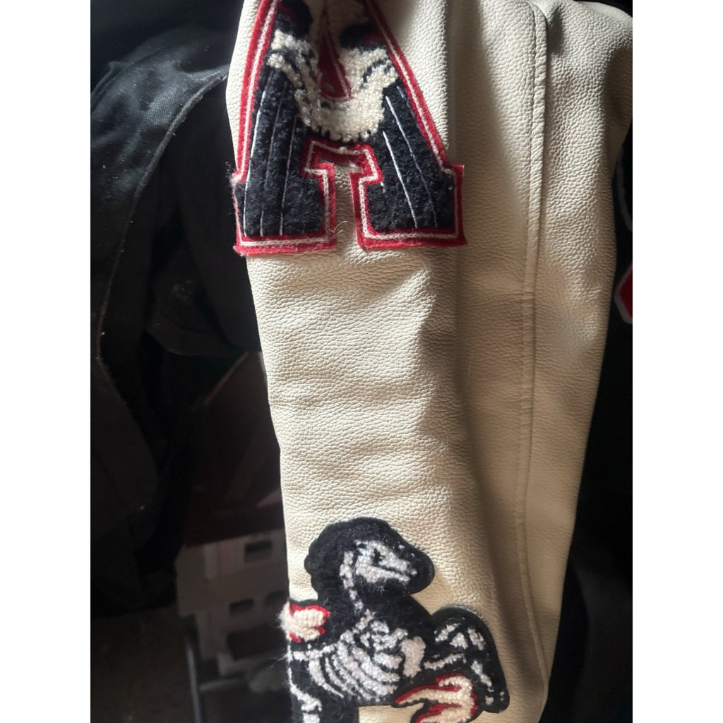 Reason Clothing Spoiler Varsity Jacket - Forest Green / Cream - Men’s Large