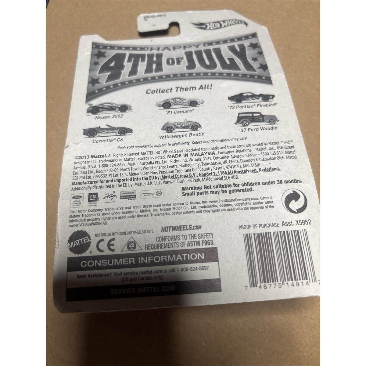 Hot Wheels 73 Pontiac Firebird 2014 4th of July 3/6