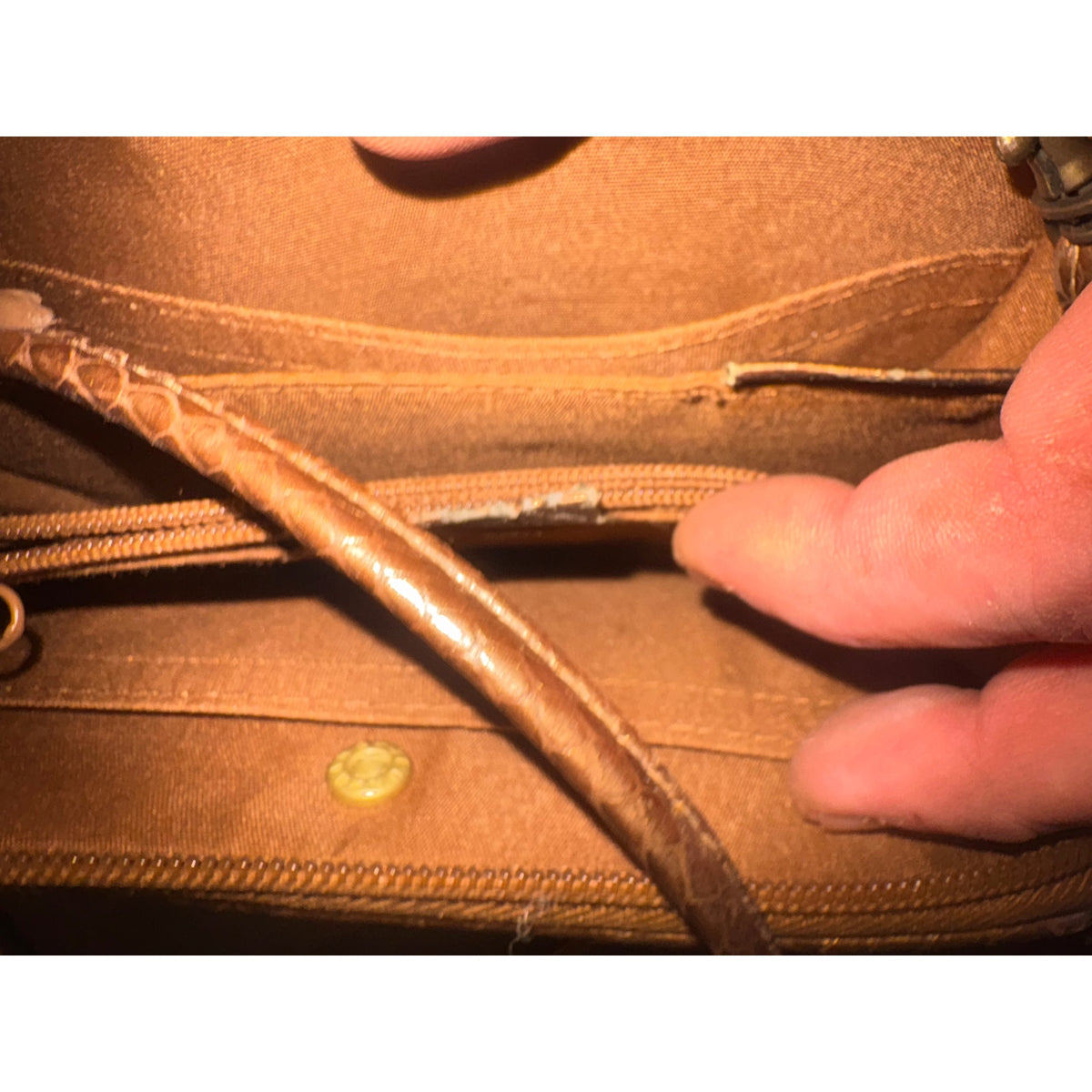 Treviso Zip-Around Wallet Wallets Brown Tan Faux Leather, Snakeskin Print, Zipper Closure