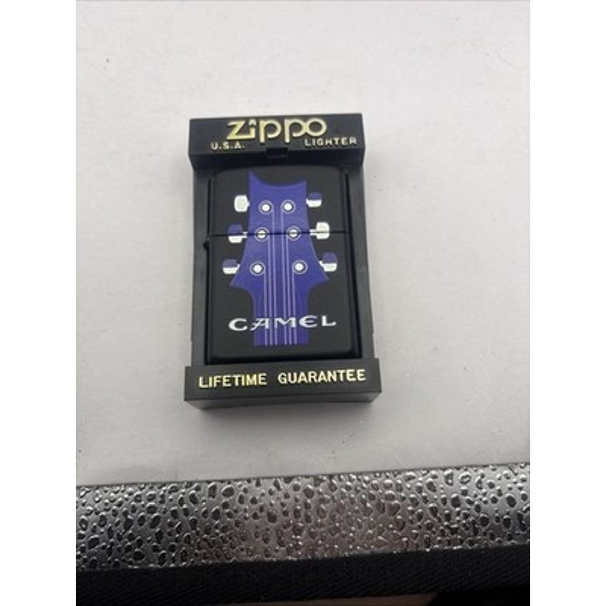 ZIPPO 1995 CAMEL GUITAR 6 STRING BLACK MATTE LIGHTER UNFIRED IN BOX G446