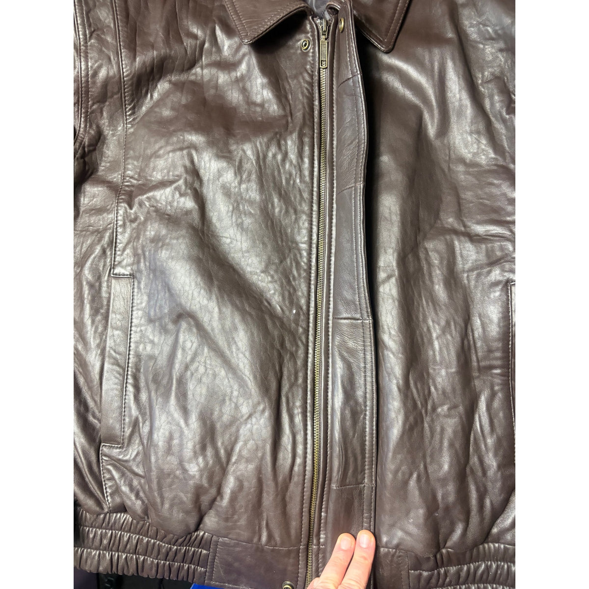 AFTER DARK Falcon Bay Leather Jacket Men’s XXL Black Brown Quilted Casual