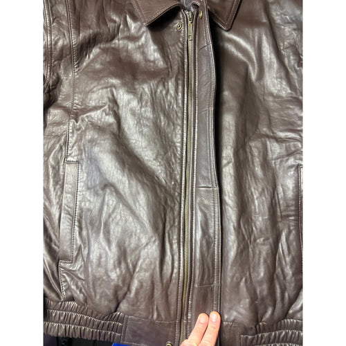 AFTER DARK Falcon Bay Leather Jacket Men’s XXL Black Brown Quilted Casual