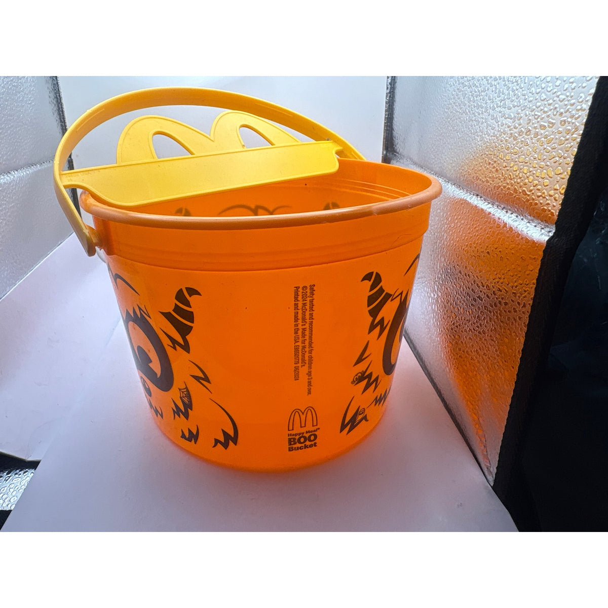 McDonald's Happy Meal Boo Bucket Halloween Trick-or-Treat Bucket, Monster, Plastic, Orange/Yellow