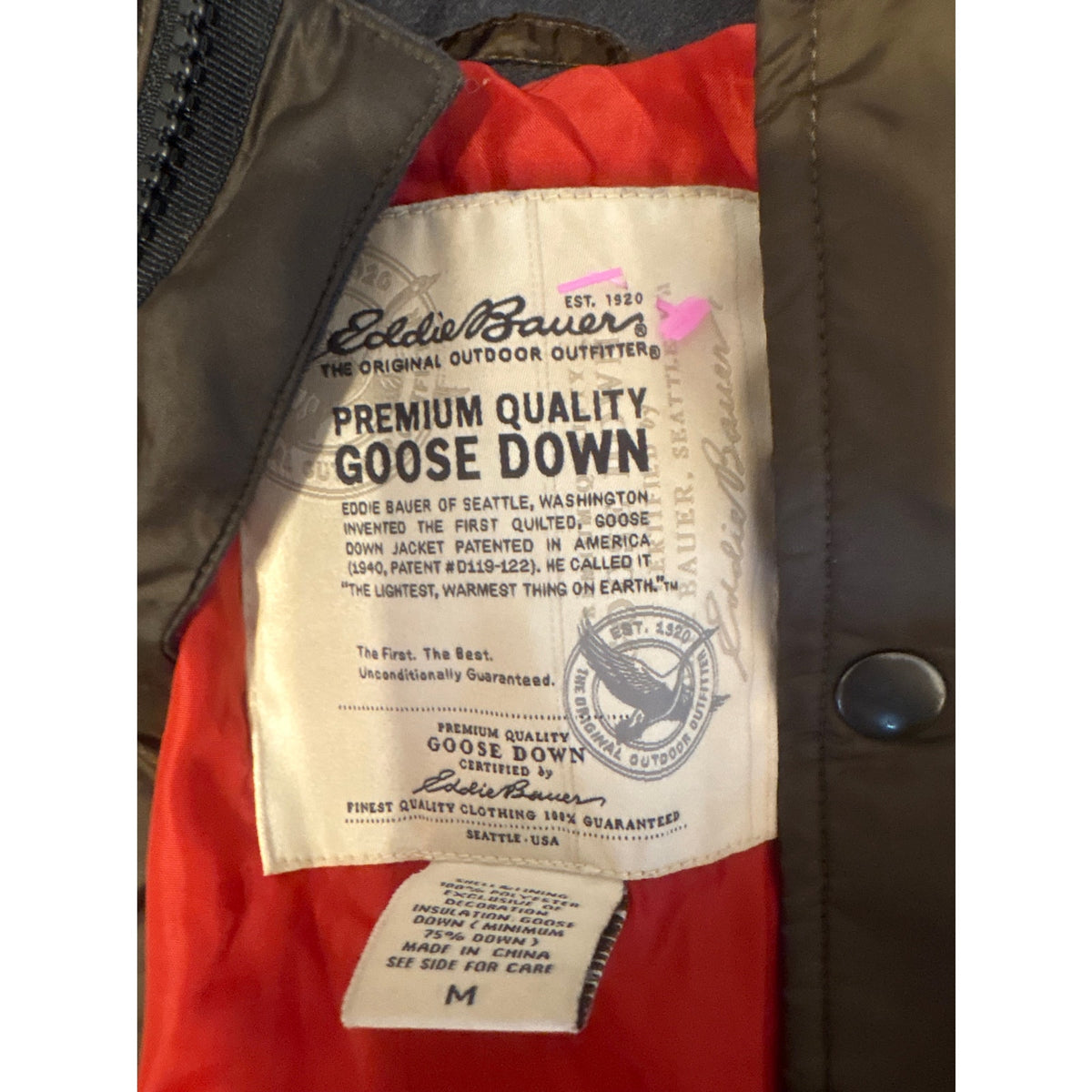 Eddie Bauer Goose Down Jacket Unisex M Outerwear