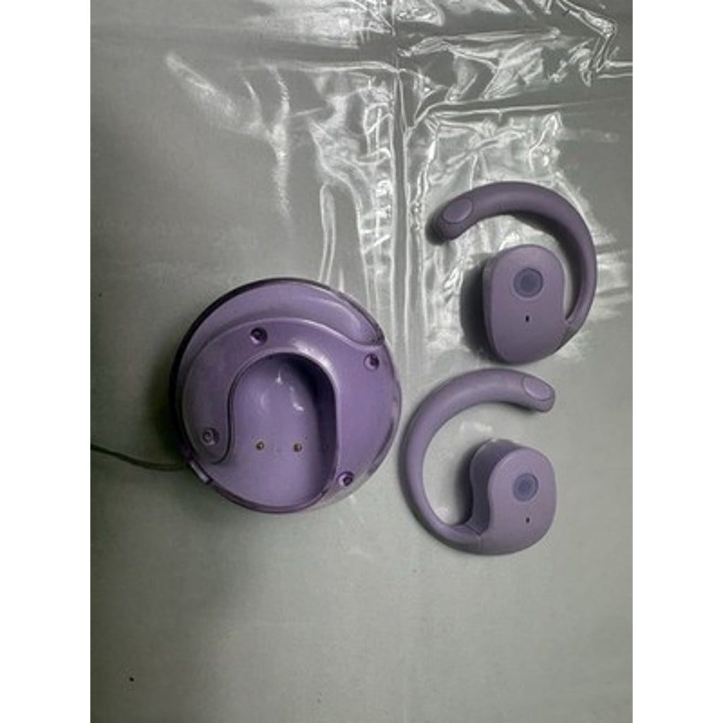 Purple Open Ear Bluetooth Wireless Earbuds Ear Hooks Charging Case