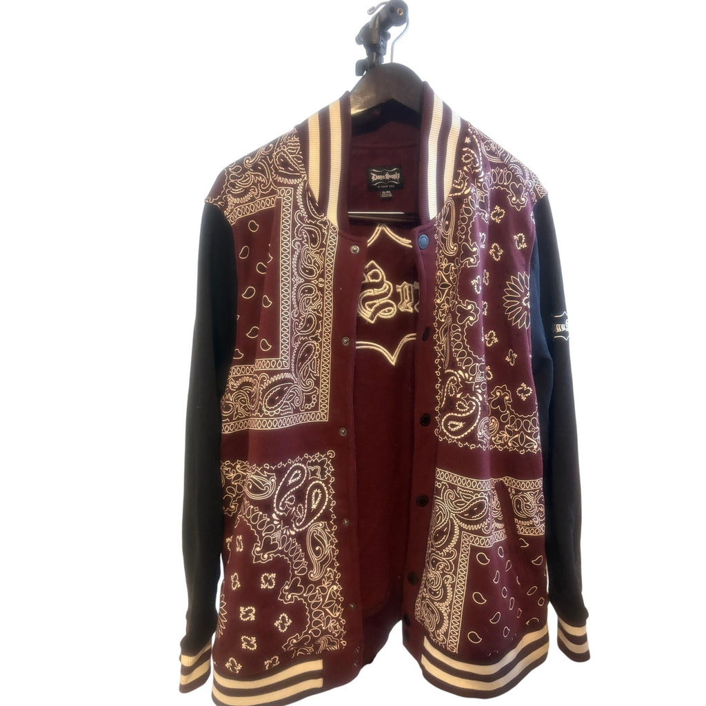 Dogg Supply BY SNOOP DOGG Varsity Jacket with Bandana Print