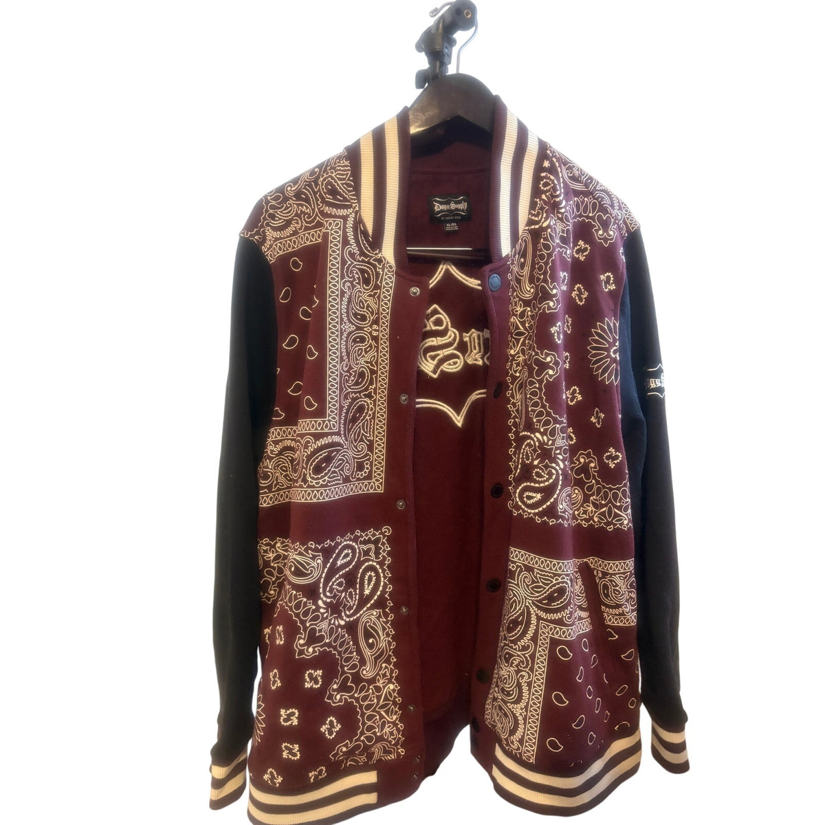 Dogg Supply BY SNOOP DOGG Varsity Jacket with Bandana Print