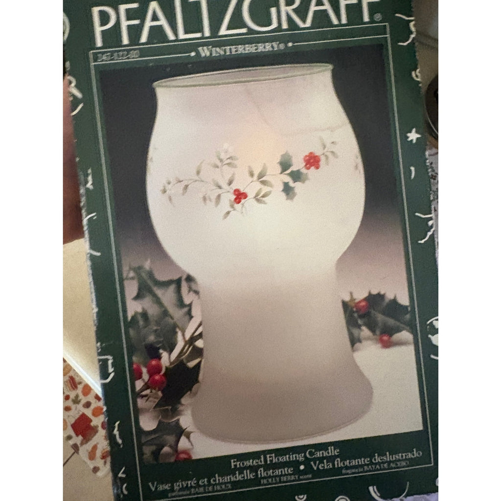 Pfaltzgraff Winterberry Frosted Glass Candle Holder, Holiday Decor