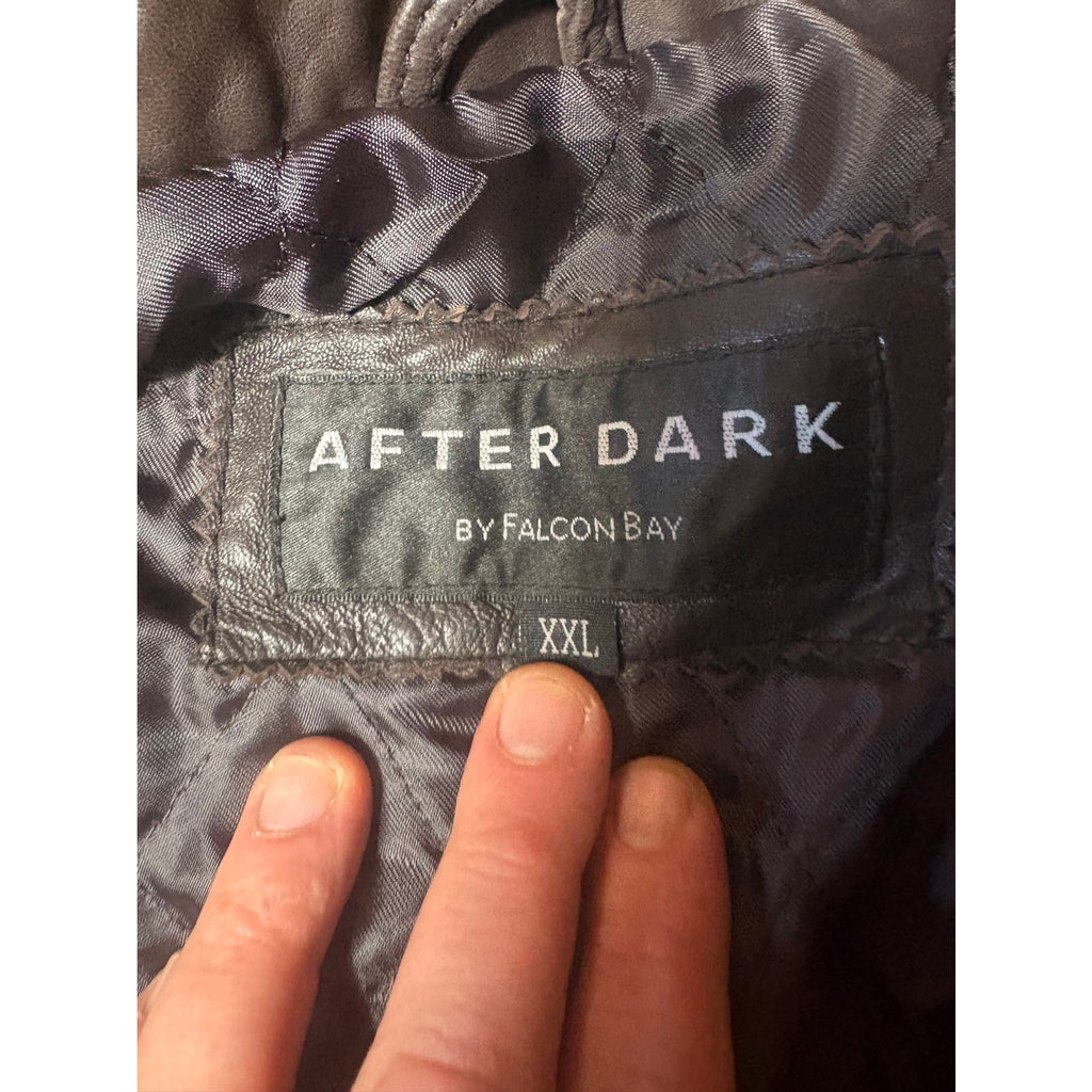 AFTER DARK Falcon Bay Leather Jacket Men’s XXL Black Brown Quilted Casual