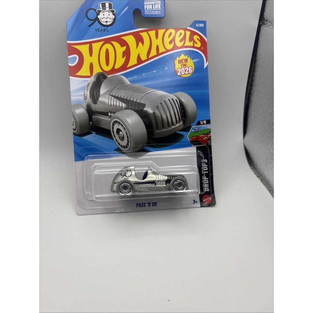 2026 Hot Wheels Silver Pass N Go 90 Years Monopoly Car Case B #5/250