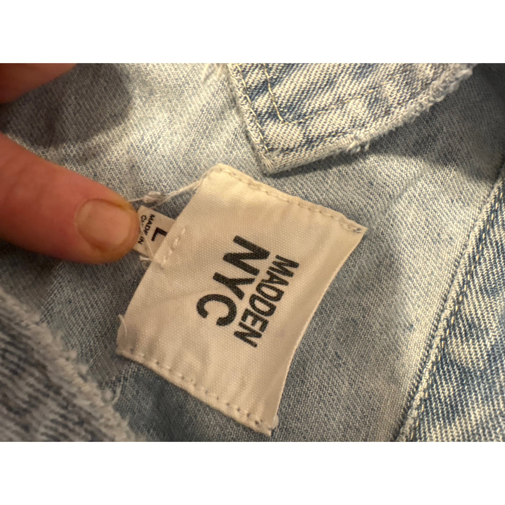 MADDEN NYC Denim Jacket Women's L Long Sleeve Casual Outerwear