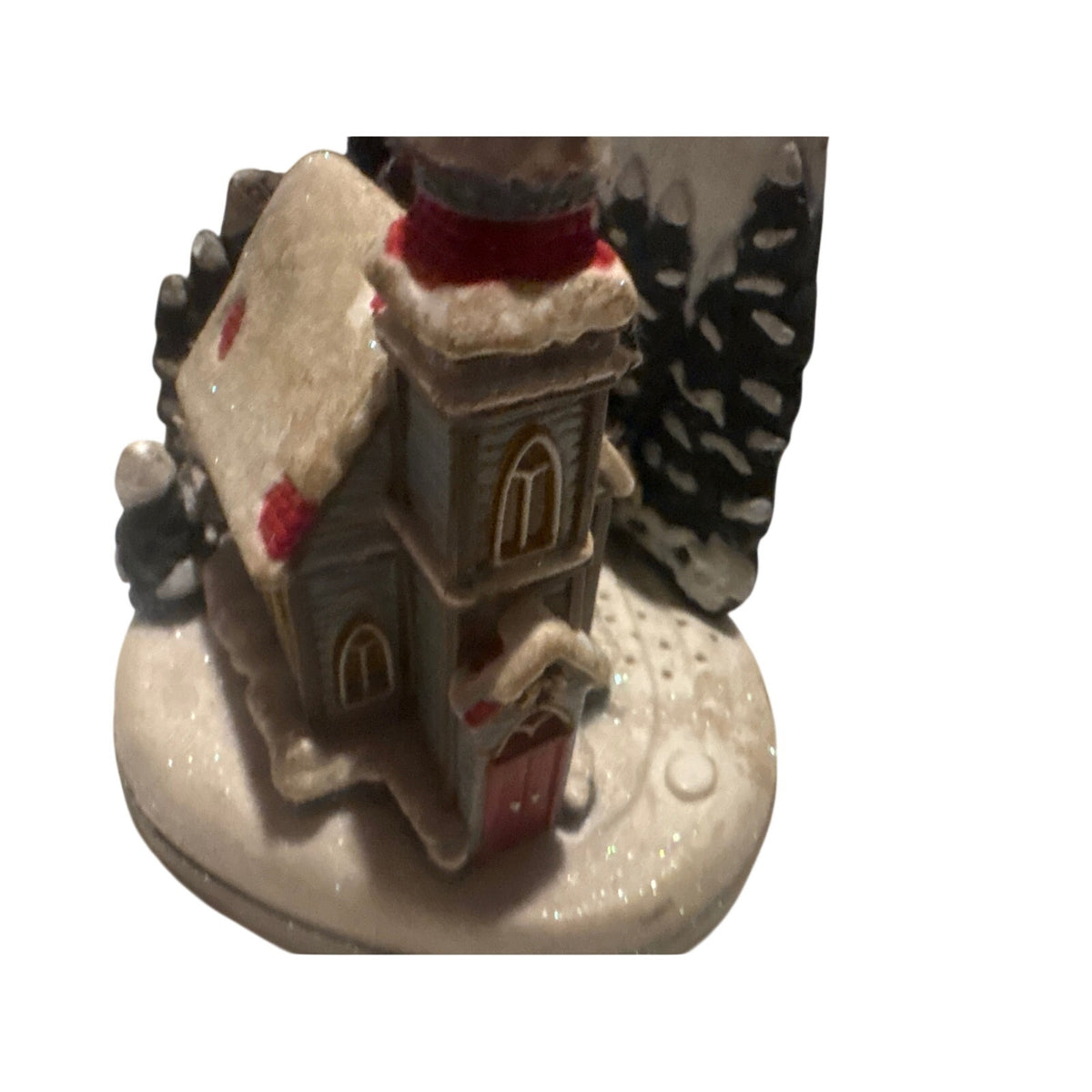 Santa's Best Christmas Decor Miniature House, Plastic, Brown & Red
