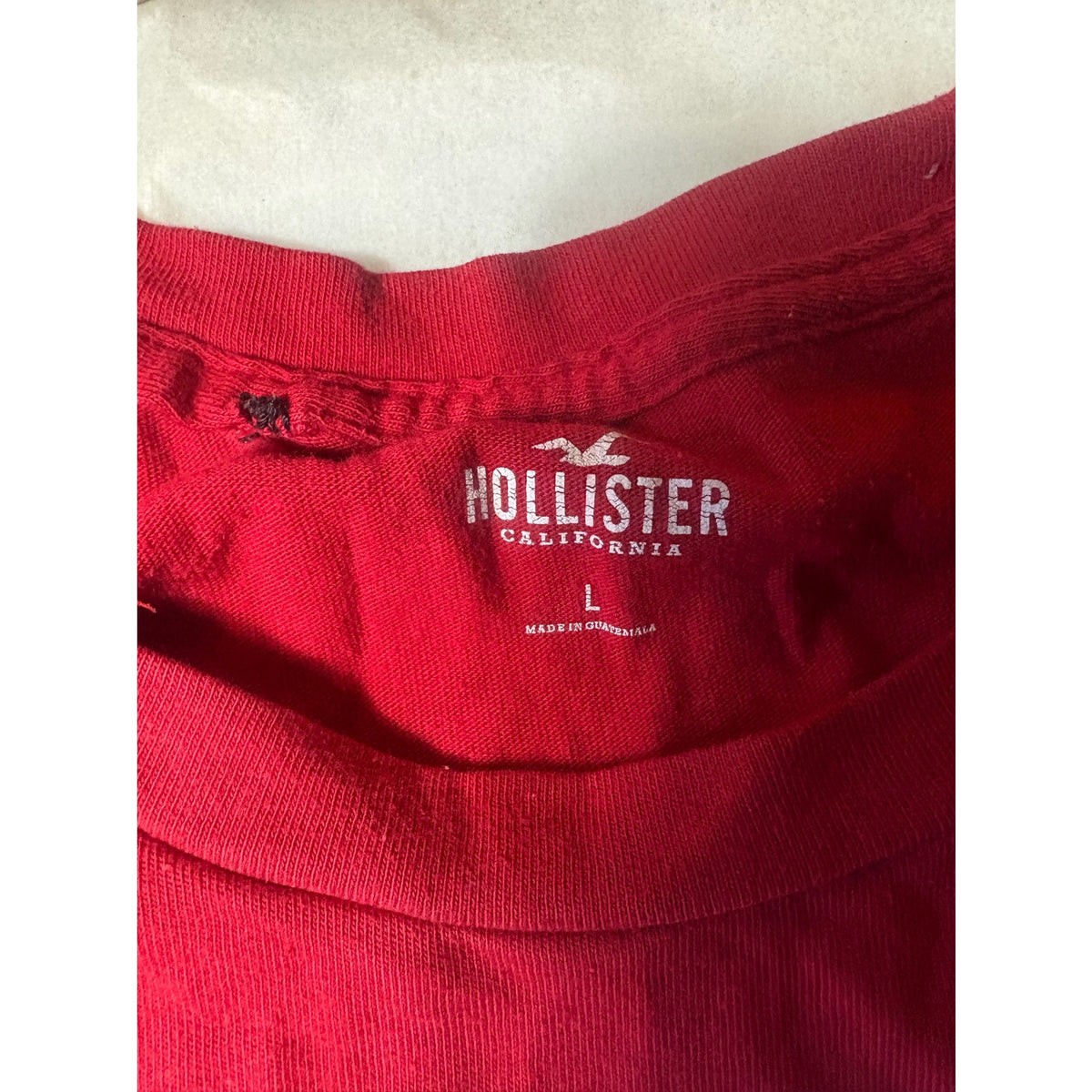 Hollister Rose Graphic Tee T-Shirt Unisex L Red White Casual