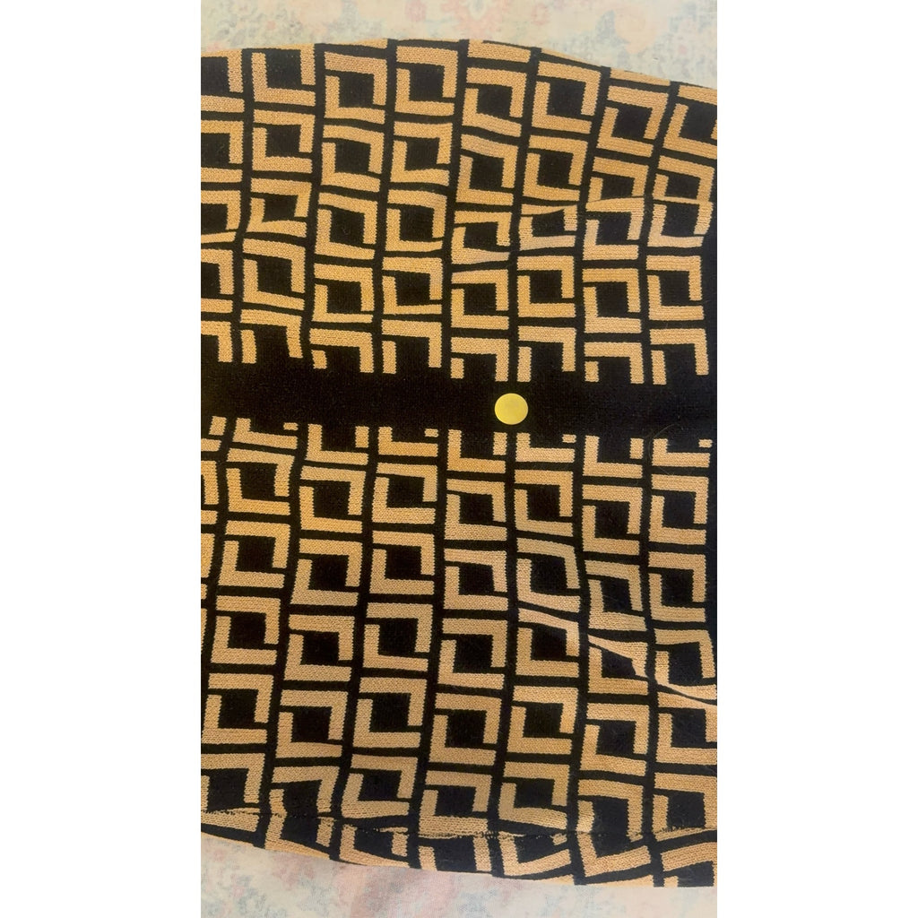 Jolie & Joy Fendi Monogram Knit Dress Women's XL Black Tan Casual