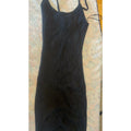 FOREVER21 Women's Midi Dress Ribbed Knit Black L Casual Party Night Out