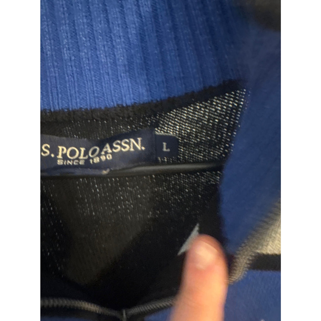 U.S. POLO ASSN. Men's Striped Quarter-Zip Sweater