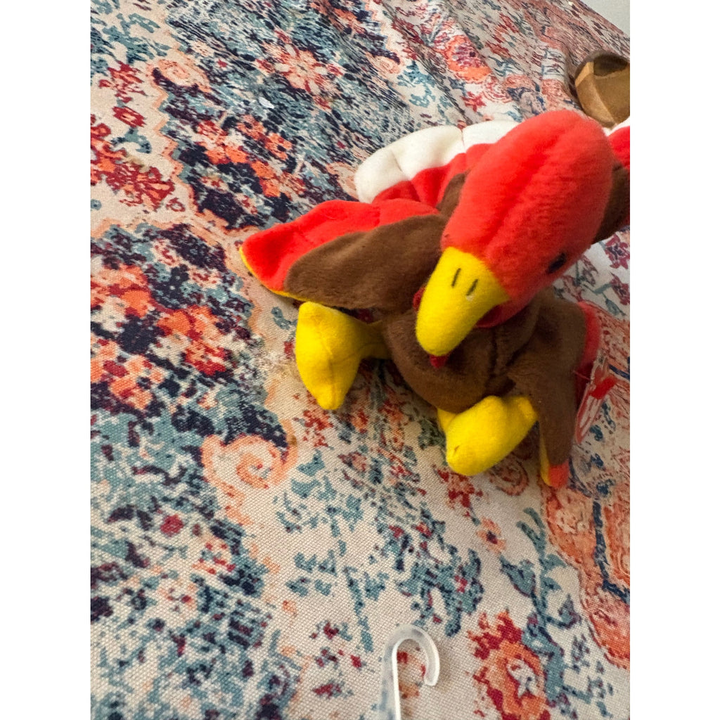 Ty Gobbles Beanie Baby Turkey Plush Toy, Fall Decor, Collectible