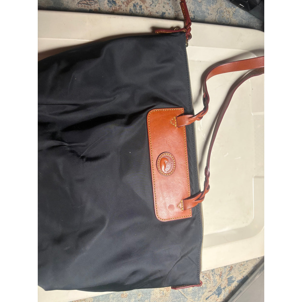 Dooney & Bourke Nylon Shoulder Bag with Leather Trim