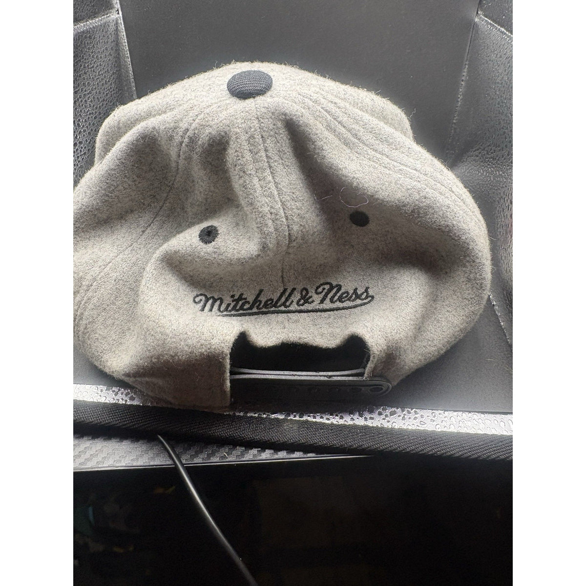 Mitchell & Ness Chicago Bulls Snapback Hat Gray Wool Red Green Horns Logo