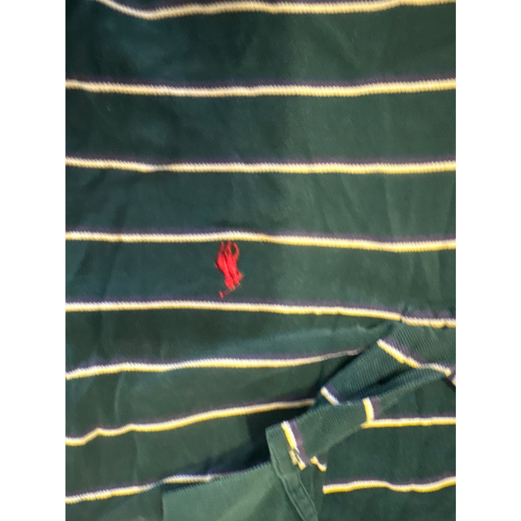 Polo Ralph Lauren Men’s Polo Shirt, L, Green Yellow Striped Casual