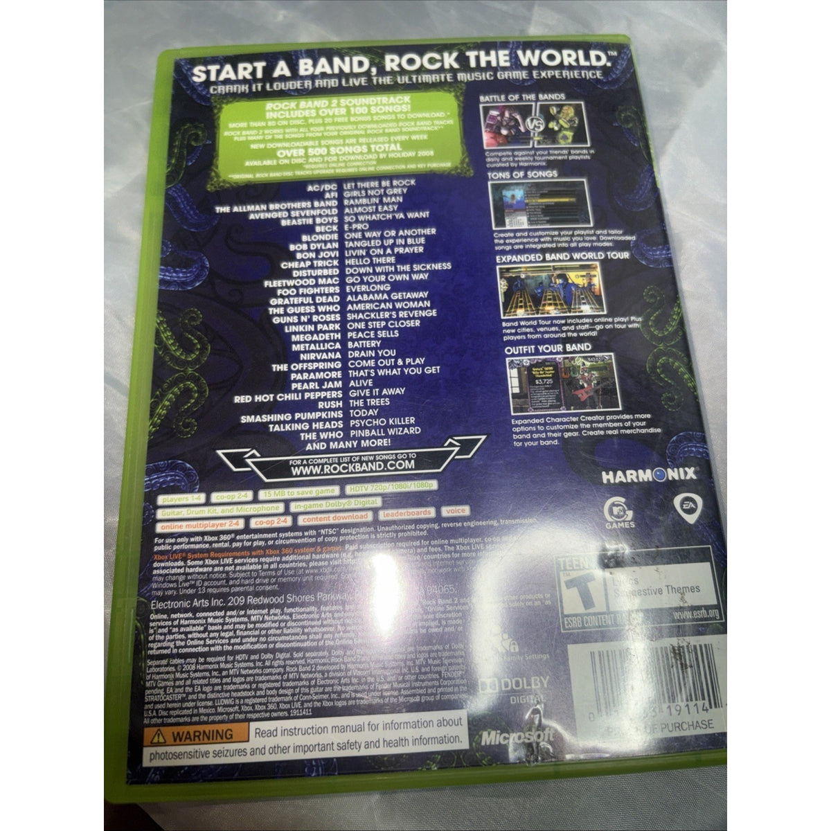 Rock Band 2 (Microsoft Xbox 360, 2008)