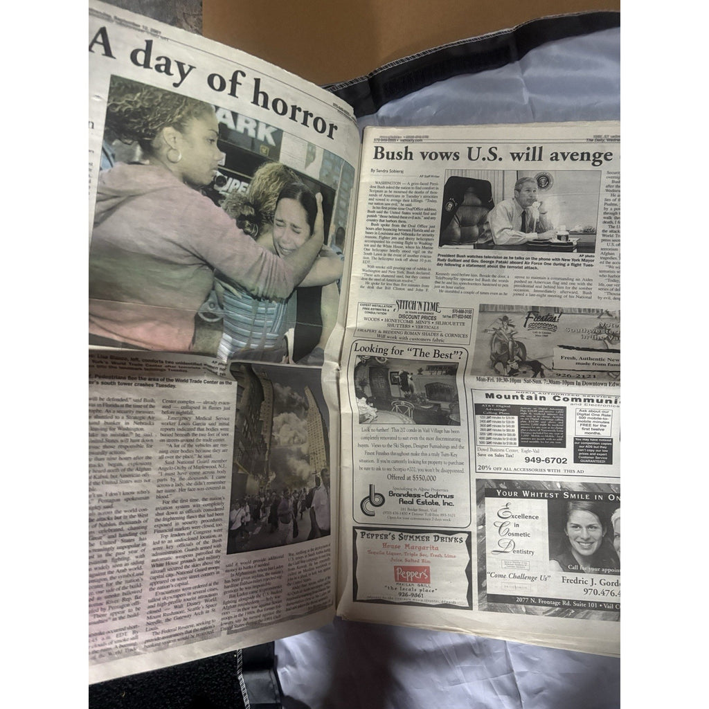 Vail Daily “Tuesday Terror” Newspaper 9/12/2001 9/11 Coverage A1–B11 Complete