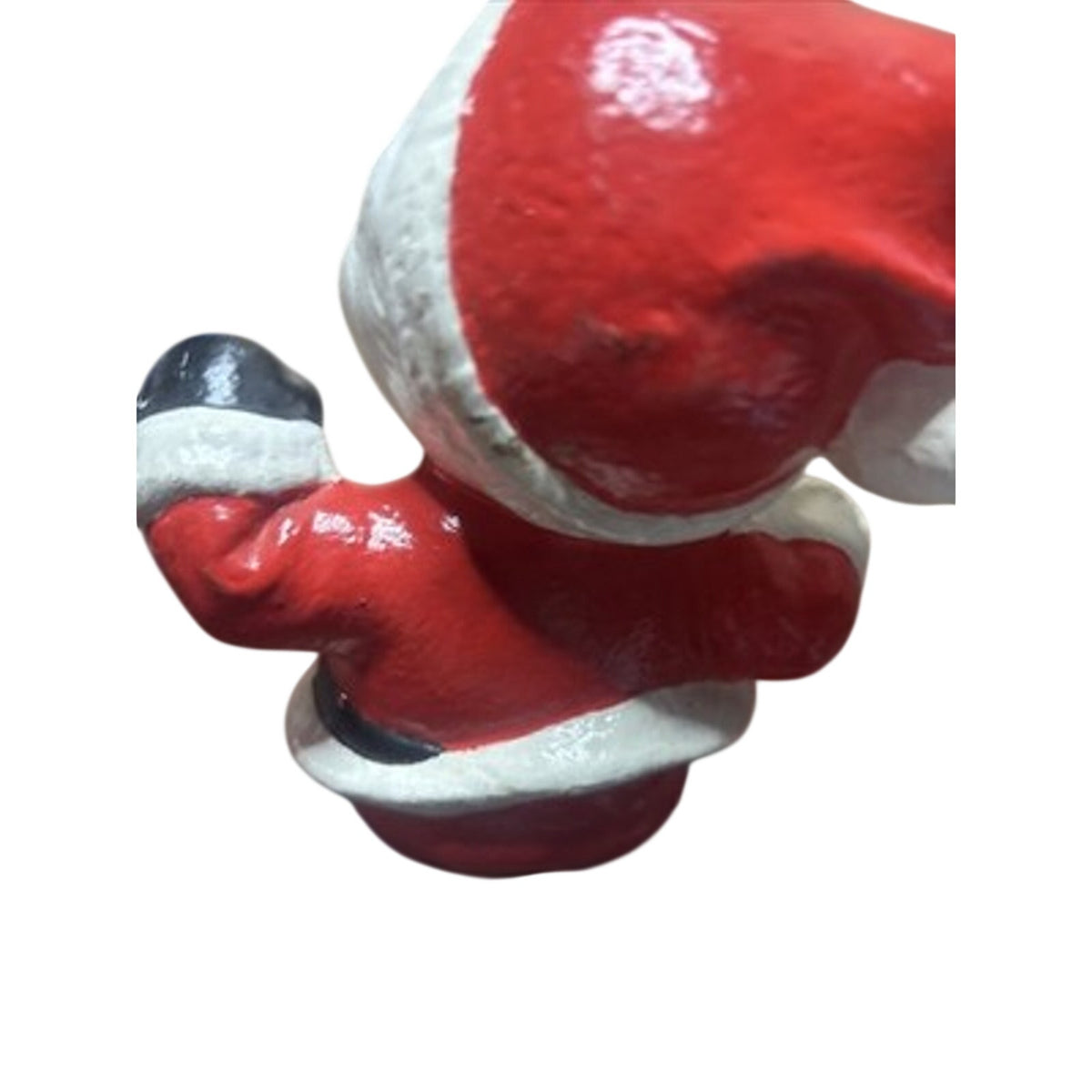 Hand Painted Santa Claus Christmas Figurine Ceramic Porcelain Red White Black