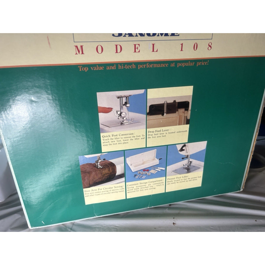 New Home Janome Model 108 Limited Edition Sewing Machine Tested Working w/ Box