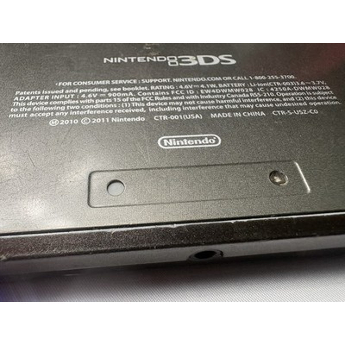 Nintendo 3DS CTR-001 Black Console Top Screen Damaged Parts Repair