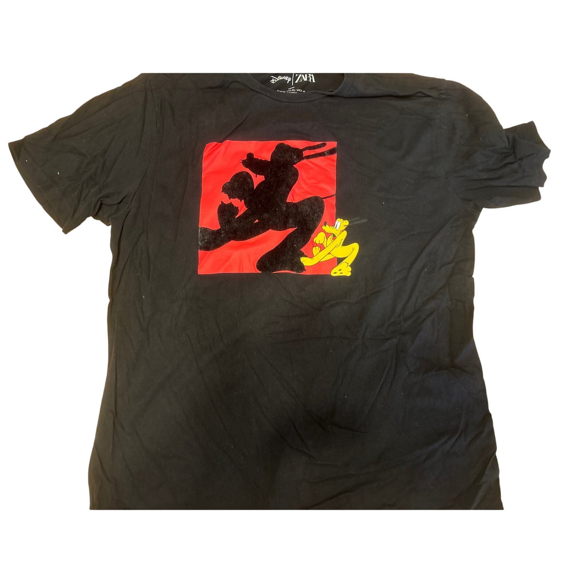 ZARA Disney Collaboration T-Shirt XL Men’s or Women’s Short Sleeve Black Red Graphic Crew Neck Casual
