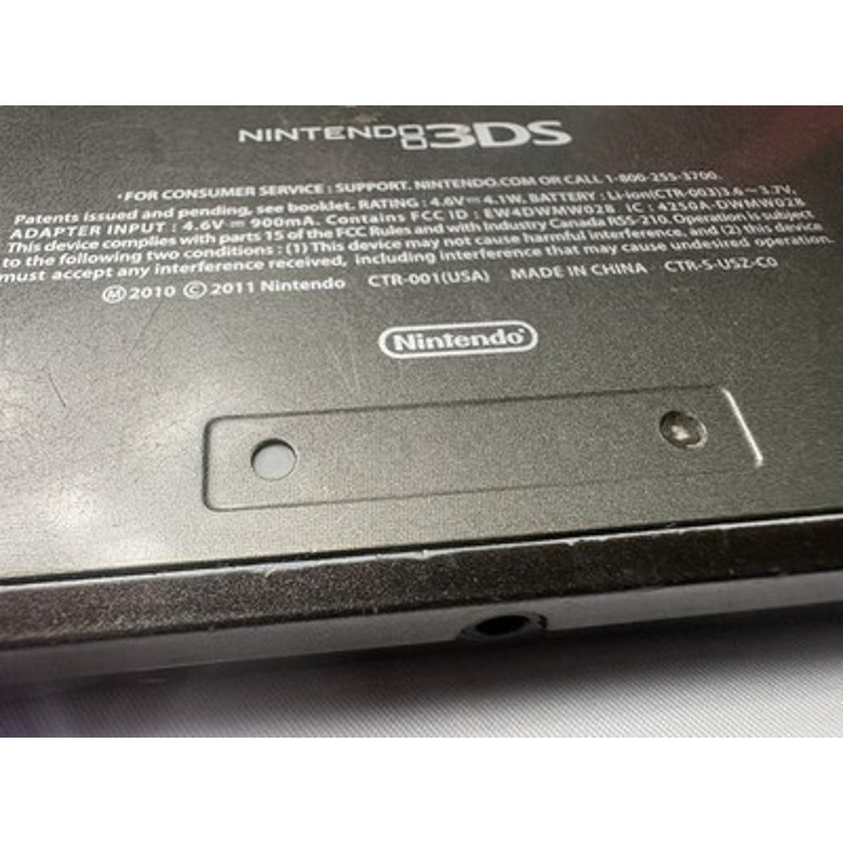 Nintendo 3DS CTR-001 Black Console Top Screen Damaged Parts Repair