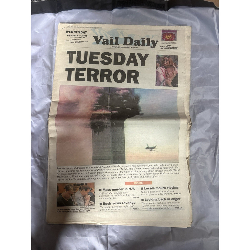 Vail Daily “Tuesday Terror” Newspaper 9/12/2001 9/11 Coverage A1–B11 Complete