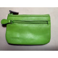 FOSSIL Coin Purse Wallet Unisex Green Leather Zipper Accessory