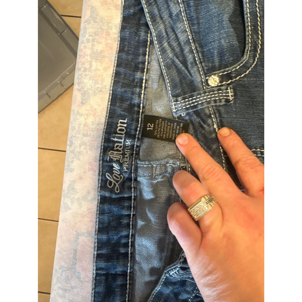 Love Nation Women's Premium Denim Jeans 12 Blue